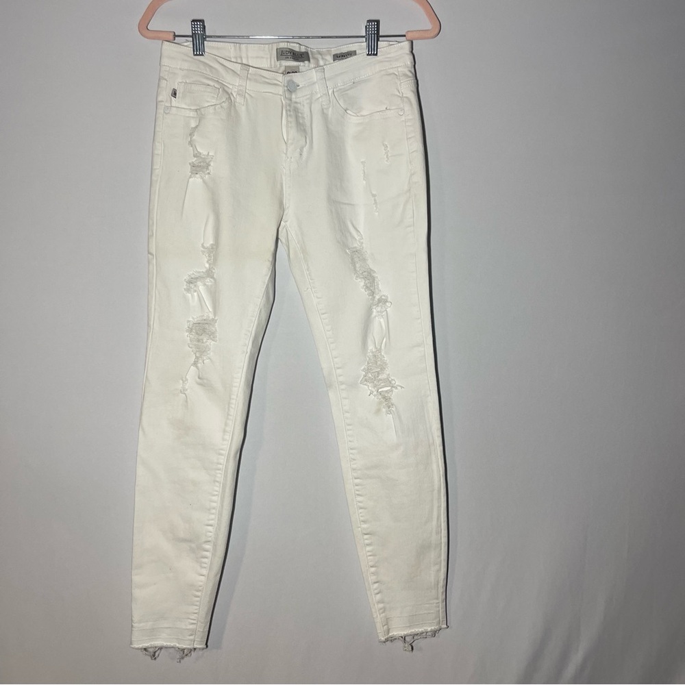 Distressed White Denim Jeans